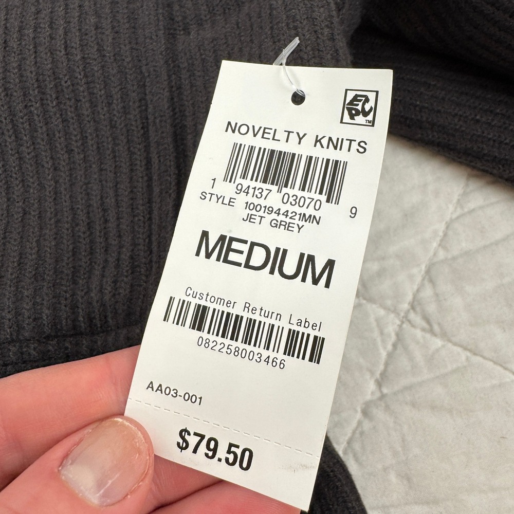 Mode of One Mens Ribbed Knit Snap Front Jacket Jet Grey‎ 100194421MN Medium NWT - Picture 4 of 14